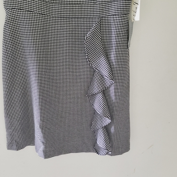 NWT ELIZA J short sleeves ruffle sheath dress black and white - Picture 3 of 9